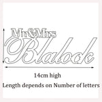 Custom Wedding Name Sign - Personalized Wedding Sign - Mr and Mrs Sign - Freestanding Table Décor Centerpiece - Surname Sign - Wedding Table