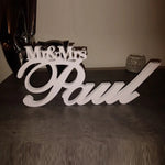 Custom Wedding Name Sign - Personalized Wedding Sign - Mr and Mrs Sign - Freestanding Table Décor Centerpiece - Surname Sign - Wedding Table