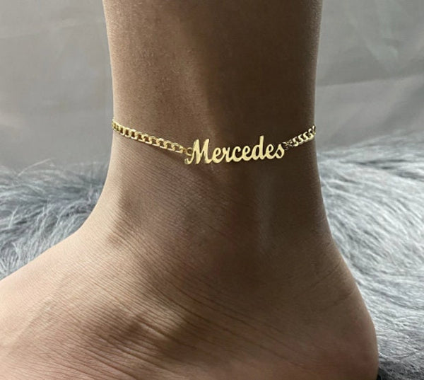 Custom Name Anklet, Personalized Anklet, Custom Anklet, Ankle Bracelet, Initial Beach Jewelry Gift for Women, Dainty Summer Custom Any Name