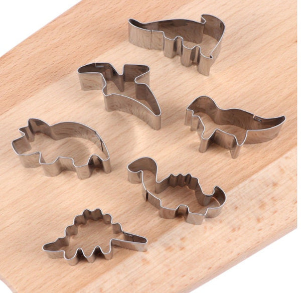 6 Pcs Dinosaur Cookie Cutter Set - Dino Sandwich Cutter - Biscuot Cutter - Biscuit Cutter - For Fondant Pastry Cooking Baking Supplies