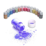 ผงไมก้า 15 ชิ้น - ผงสี - สีเรซิน - สีเรซินอีพ็อกซี่ - สีไมก้าสำหรับสีสไลม์และสบู่ - สีผสมระเบิดอาบน้ำ