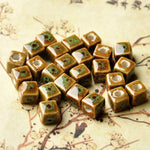 Ceramic Beads - Chinese Porcelain Beads - Cube Eads - Jewelry Necklace Making Making Spacer Beads