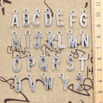 Alphabet Letter Charms Antique Silver Tone -  Initial Charms - Monogram Charm - Dainty Initials - Charm Pendant - Jewelry Making - DIY