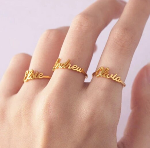 Stackable Name Rings- two Bands | kandsimpressions