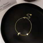 Crescent Moon and Star Bracelet, Moon Bracelet For Women,  Silver Bracelet, Adjustable Bracelet, Crescent Moon Bracelet, Women Gifts