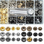 Snap Fasteners - Round Clothing Snaps - Metal Snaps Button Press Stud - Snap Closure - Leather Craft Snaps - Button Purse Clasp Bag Sewing