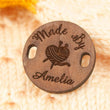 Personalized Wooden Buttons - Custom Wood Buttons - Clothing Labels - 2 Hole Engraved Buttons - Knitters Button - Knöpfe Holz Personalisiert