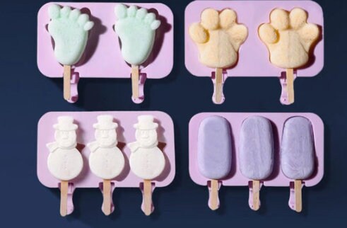 Kaki Arnab Kaki Manusia Salji - Acuan Ais Krim - Acuan Ais Lolly - Pembuat Ais Krim Silikon - Acuan Ais Loli