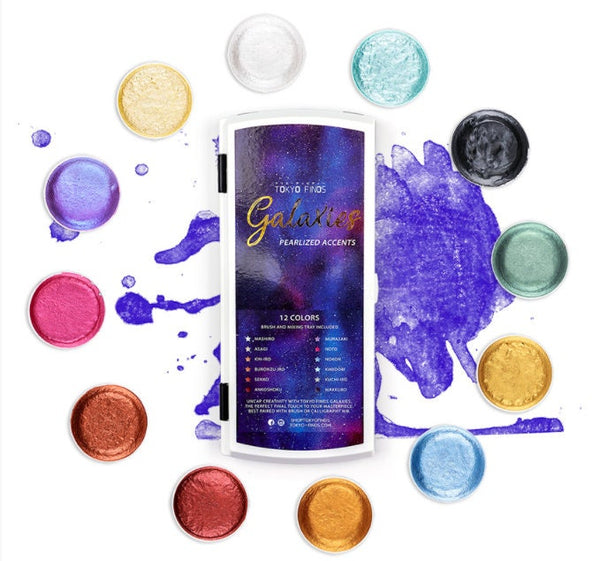 12 Glitter Watercolor Paint - Portable Watercolor Paint Set - Travel Water Color Paints Kit - Pallette d Aquarelle - Painting Supplies Gift