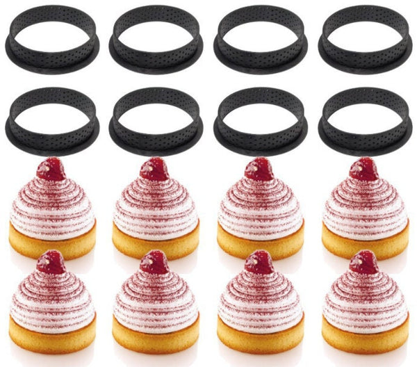 8 Tart Ring  - Perforated Tart Ring - Tart Mold Mould - Baking Mold - Molde Perforado Para Tartas