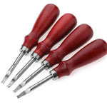 4 Pcs Leather Edge Beveler Set - Edge Beveler - Leather Working Tools - Leather Edger - Leder Rand Kegel - Edge Skive Skiving Tool