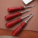 4 Pcs Leather Edge Beveler Set - Edge Beveler - Leather Working Tools - Leather Edger - Leder Rand Kegel - Edge Skive Skiving Tool