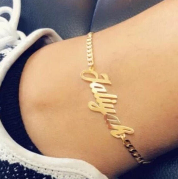 Custom Name Anklet, Custom Anklet, Personalized Anklet, Ankle Bracelet, Initial Beach Jewelry Gift for Women, Dainty Summer Custom Any Name