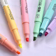 6 Pcs Erasable Highlighter Pen Set - Highlighter Marker Pen - Pastel Study Supplies - School Office Stationary - Student Art - Double Headed