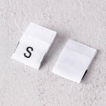 100 White Black Clothing Size Labels - Woven Size Tag - T-Shirt Size Tabs - Folded Labels - F XS S M L XL XXL 3XL 4XL 5XL 6XL 7XL