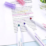 Retro Color Highlighter Pen Set - Rainbow Color - Highlighter Marker Pen - Study Supplies - School Office Stationary - Student Art