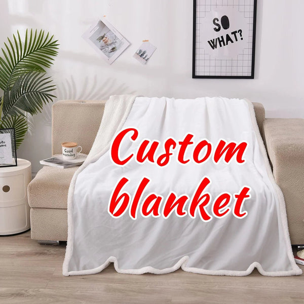 Personalized Sherpa Blanket With A Photo - Custom Photo Sherpa Fleece Blanket - Cat Dog Pet Picture Blanket - Fleece Milestone Blanket
