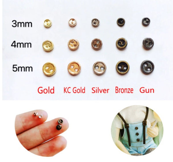 50 Pcs 3 mm 4 mm 5 mm Doll Buttons - Micro Buttons - Miniature Tiny  Buttons - Botones - Round Sewing Buttons for Doll Clothes Making