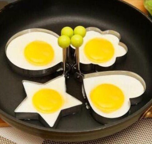 Heart Shaped Egg Mold - Ouellette Mold For Breakfast - Egg Heart Shaper Cutter Mould - Flower Pancake Mold - Cookie Buscuit Cutter