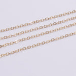 Jewelry Chain Iron Cable Style 5 Meter Length - 1.5 mm 2 mm 2.5 mm 3.5 mm Links - Gold Silver Black - Wholesale Bulk Flat Cable Chain
