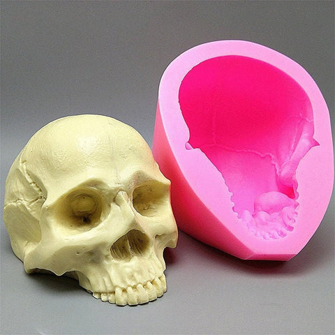 3D Skull Silicone Mold, Silicone Mold, Cake Mold, Chocolate Mold, Soap Mold, Candle Plaster Decoration Tools, Polymer Clay, Resin Mold