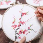 100 Pcs Embroidery Kit for Beginners - Embroidery Thread Set - Full Embroidery Starter Kit - Punch Needles - Floss Set - Hoop Set - Supplies