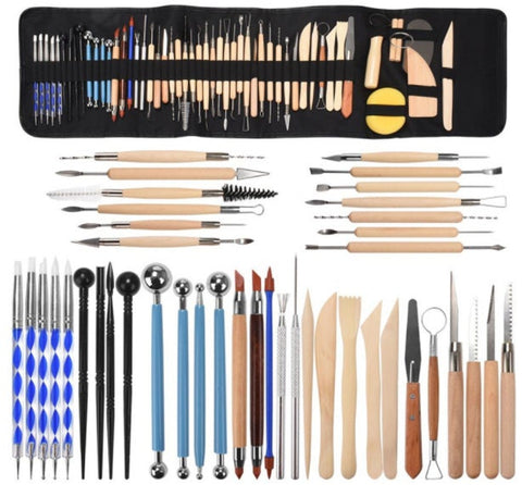 51 Pcs Pottery Tool Set - Clay Sculpting Tools - Pottery Supplies Kit - Outils Poterie - Carving Tools - Modeling Tools - Ceramic Art Tools