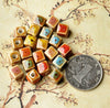 Ceramic Beads - Chinese Porcelain Beads - Cube Eads - Jewelry Necklace Making Making Spacer Beads