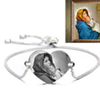 Custom Photo Bracelet - Personalized Photo Engraved Bracelet for Women - Heart Charm - Gift for Her Wife Girlfriend - Birthday Anniversary