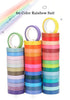 60 Pcs Rainbow Washi Tape Set - Colorful Skinny Washi Tape Rolls - For Diary Planner Scrapbook - Art Decor Decal Tape - Border Tape
