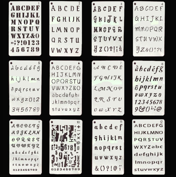12 Letter Stencils for Painting - Bullet Journal Stencil - Alphabet Le –  LightningStore