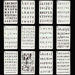 12 Letter Stencils for Painting - Bullet Journal Stencil - Alphabet Letter Stencils - Calligraphy Stencil - Pochoir Lettre - Planner Stencil