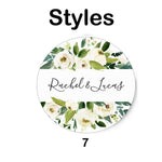 100 Pcs Custom Wedding Stickers - Personalized Wedding Labels - Customizable Floral Wedding Favors - Envelope Seals - Name Stickers