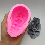 แม่พิมพ์ซิลิโคนดอกกุหลาบ 3D รูปหัวกะโหลก, แม่พิมพ์ซิลิโคน, แม่พิมพ์สบู่, แม่พิมพ์เทียน, เครื่องมือประดับปูนปลาสเตอร์, ดินโพลิเมอร์, แม่พิมพ์เรซิน, แม่พิมพ์เค้กช็อกโกแลต