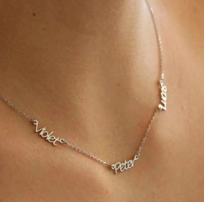 Three Name Necklace - Custom Personalized Name Necklace for Women - Gift for Her - Birthday Gift - Anniversary Gift - Christmas Gift