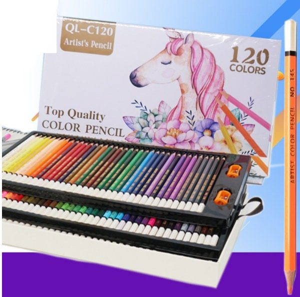 120 Pieces Color Pencils Set - Water Color Pencils - Professional Coloring Pencils - Colour Colored Pencils - Brutfuner - Gift for Artist