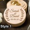 Custom Wedding Ring Box - Personalized Antique Style Ring Box -Wooden Engagement Ring Box Engraving - Customized Proposal Ring Box