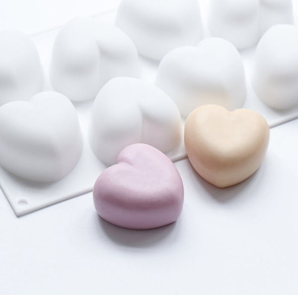 3D Heart Mold- 8 Cavities - Heart Soap Mold Molds Plaster Mold Ice Mold Chocolate Mold Heart Candle Mold - Resin Moulds - Polymer Clay