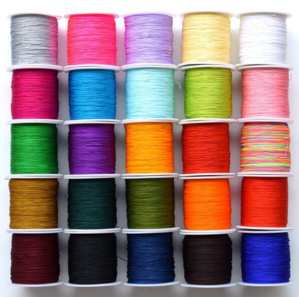 0.5mm Braided Nylon Jewelry Cord Supply - Beading String Thread - Shamballa - 140 meters - 153 Yard - Chinese Knotting Cord 25 Colors
