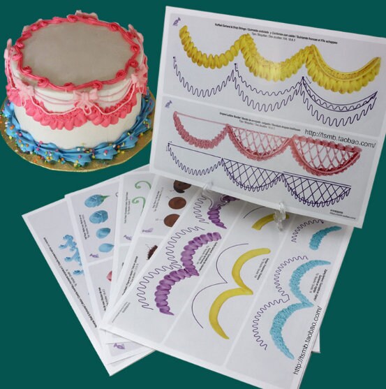 Piping Practice Sheet - Cake Decorating Practice Sheets - Icing Practice - Piping Template - Fondant Baking Supplies Paper Frosting Beginner