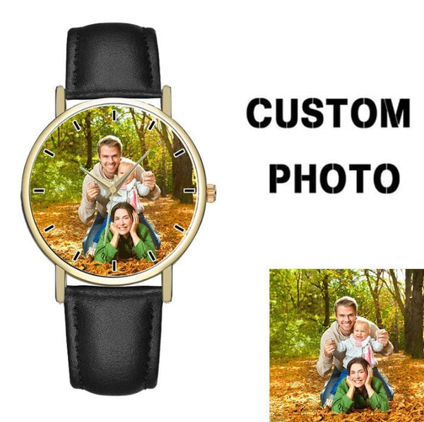 Custom Photo Watch - Personalized Watch Face - Picture Watches for Men - Holzuhr Damen - Watches for Women - Couples