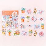45 Pcs Flower Stickers for Scrapbooking - Color Diary Stickers - Bullet Journal Planner Book