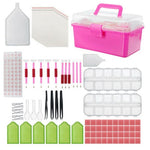 Diamond Painting Kit - Storage Organizer Accessories Tools - Diamond Painting Tray Drill Tray Dot Storage Box - Tweezer Set Supplies