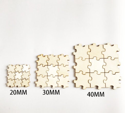 50 Blank Wooden Puzzle Pieces - Unfinished Wood Craft Puzzle - Mini DIY Puzzle - Create your Own Puzzle - Puzzle Holz Zum Bemalen Crafting