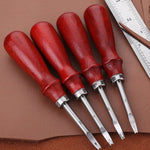 4 Pcs Leather Edge Beveler Set - Edge Beveler - Leather Working Tools - Leather Edger - Leder Rand Kegel - Edge Skive Skiving Tool