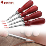 4 Pcs Leather Edge Beveler Set - Edge Beveler - Leather Working Tools - Leather Edger - Leder Rand Kegel - Edge Skive Skiving Tool