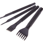 4 Pcs Pricking Irons Set - Leather Pricking Irons - Stitching Chisel - Pricking Eisen Meißel Lederhandwerk Werkzeug - Stitching Prong