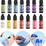 Epoxy Resin Pigment, Epoxy Resin Diffusion Alcohol Ink Liquid, Colorant Dye Ink, Diffusion Resin Jewelry Making Paint Painting 10ML