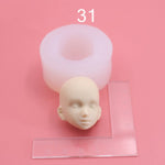 Baby Face Mold,  DIY Doll Face Mold, Polymer Clay Face Mold, Silicone Epoxy Doll Head Mold, Cute Doll Face Molds, Doll Making Supplies