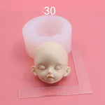Baby Face Mold,  DIY Doll Face Mold, Polymer Clay Face Mold, Silicone Epoxy Doll Head Mold, Cute Doll Face Molds, Doll Making Supplies